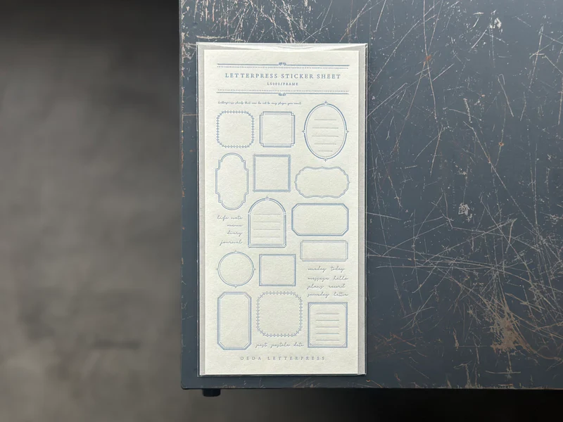 Letterpress Sticker Sheet - Frame
