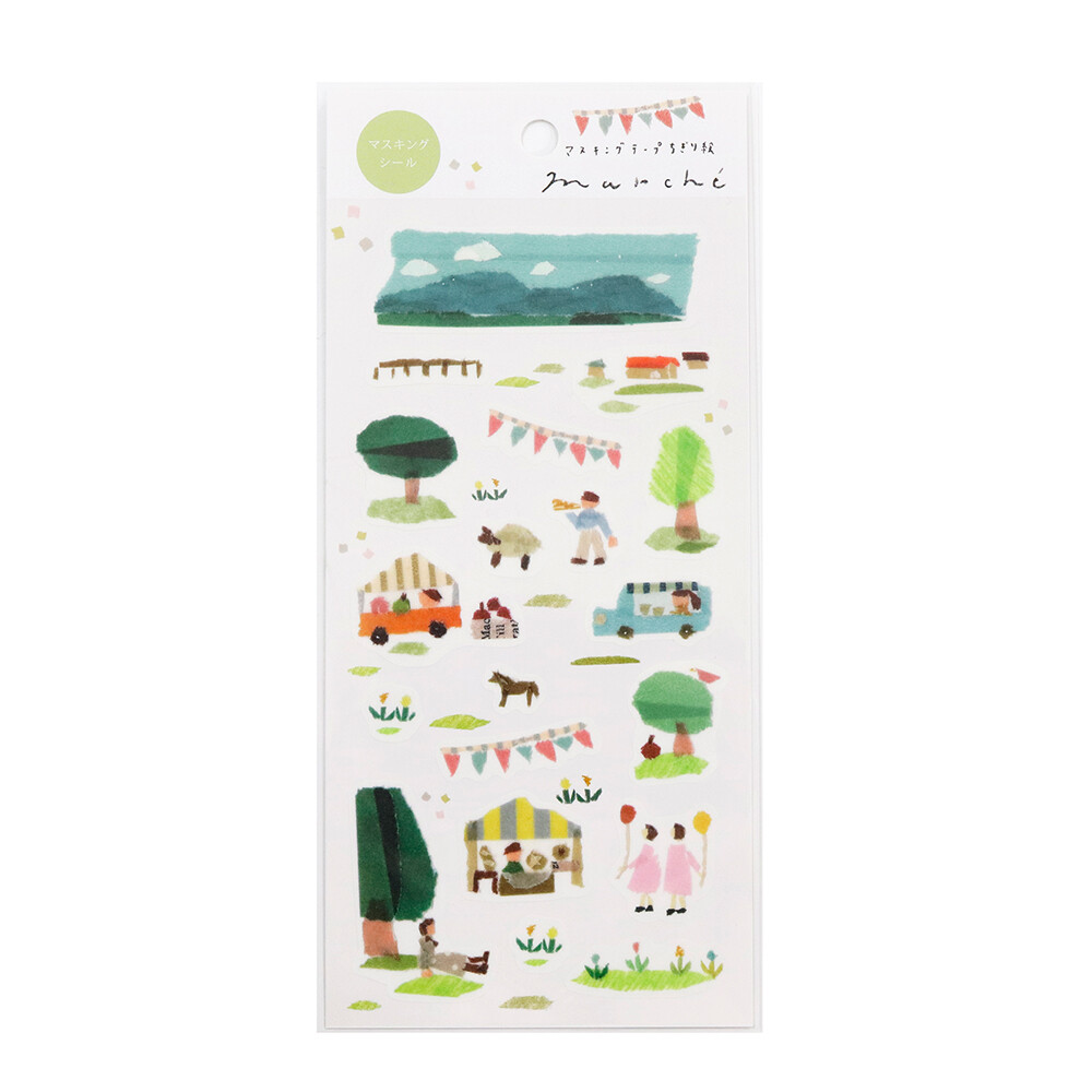 Saien Chigiri-e Style Sticker Series designed by Miki Tamura - Marche