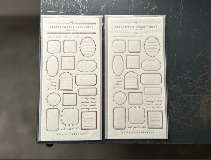 Letterpress Sticker Sheet - Frame Vol.2