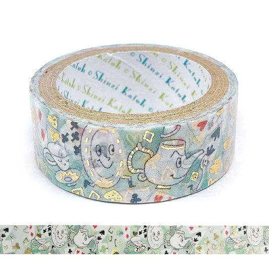 Alice in Wonderland Series Gold Foil Washi Tape - Picnic