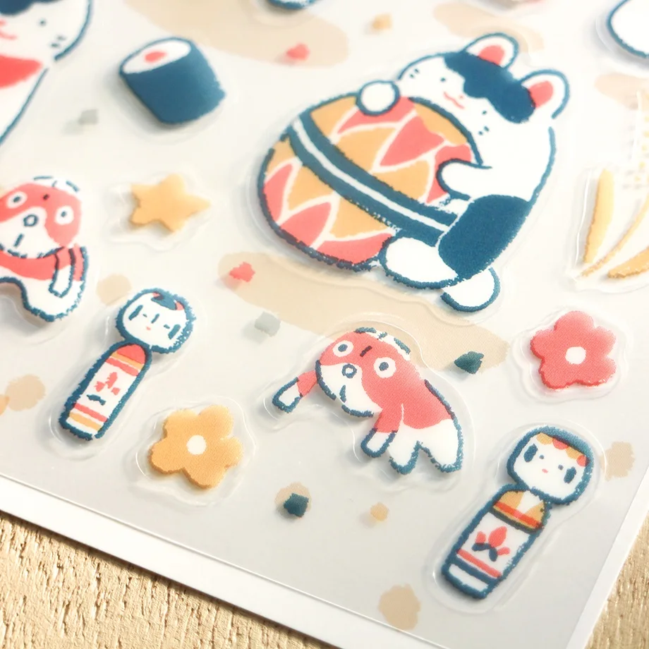 PET Sticker Series design by Masao Takahata - Hariko the Festival Dog!