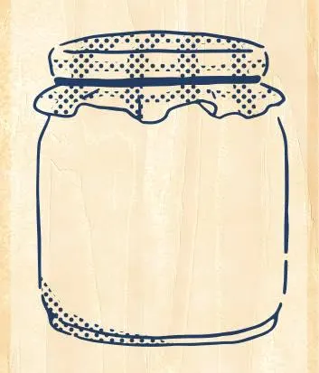 Masute no Aibo Series Wood Stamp - Jam Jar