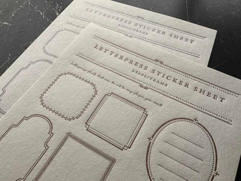 Letterpress Sticker Sheet - Frame Vol.2