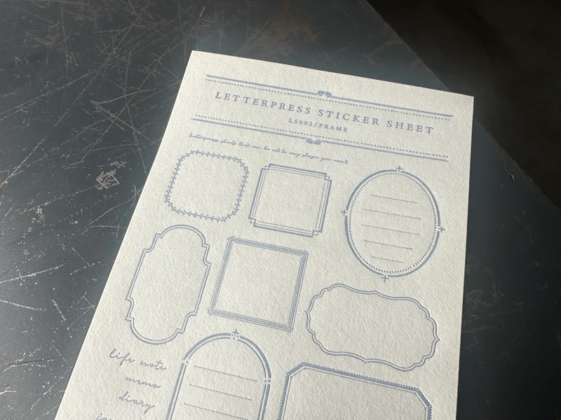 Letterpress Sticker Sheet - Frame
