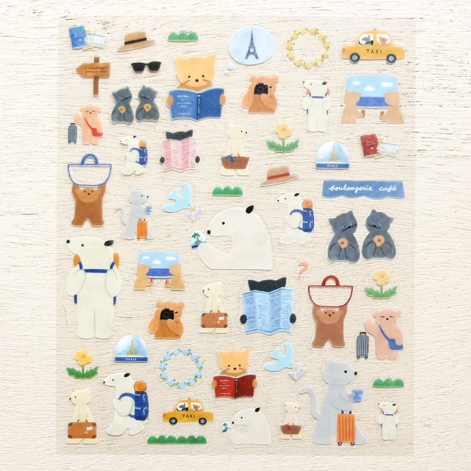 PET Sticker Series design by Maniko Fukuoka - Let's go on a Trip