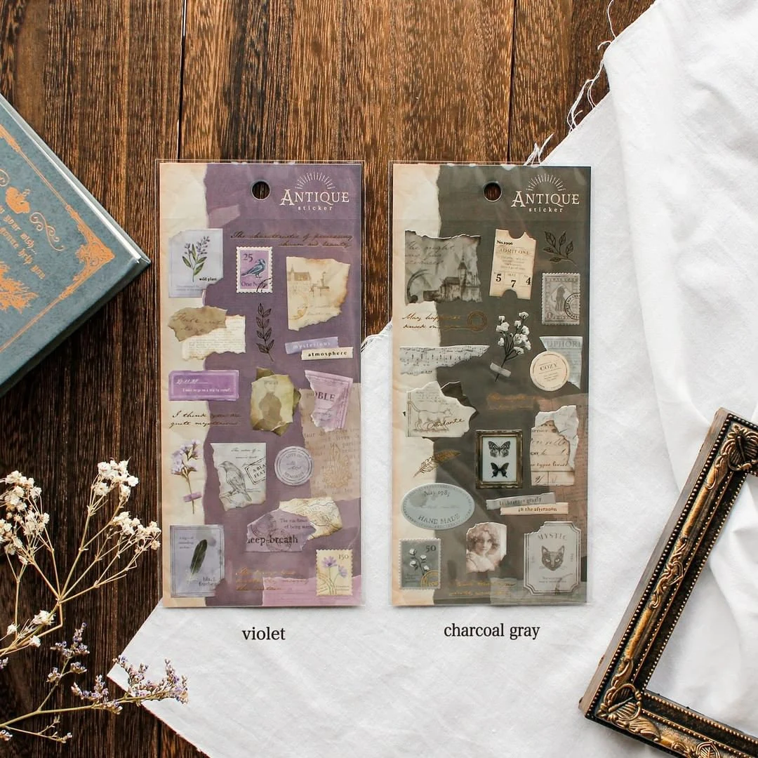 Antique Series Gold Foil Sticker - Violet