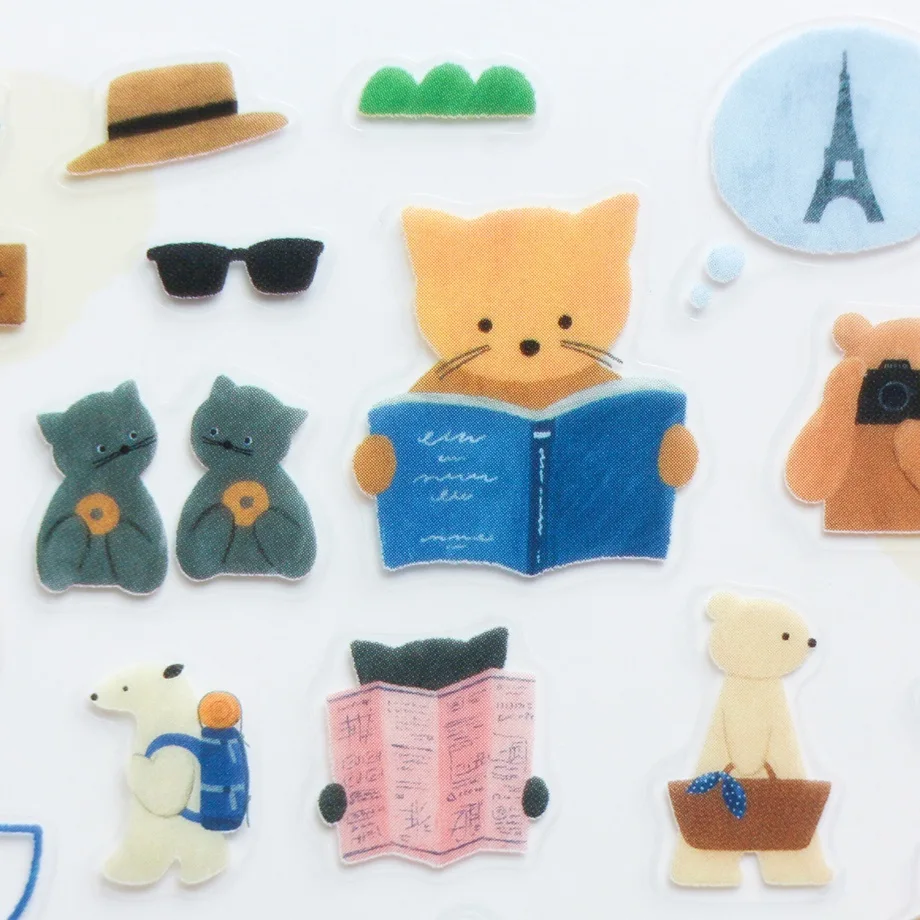 PET Sticker Series design by Maniko Fukuoka - Let's go on a Trip