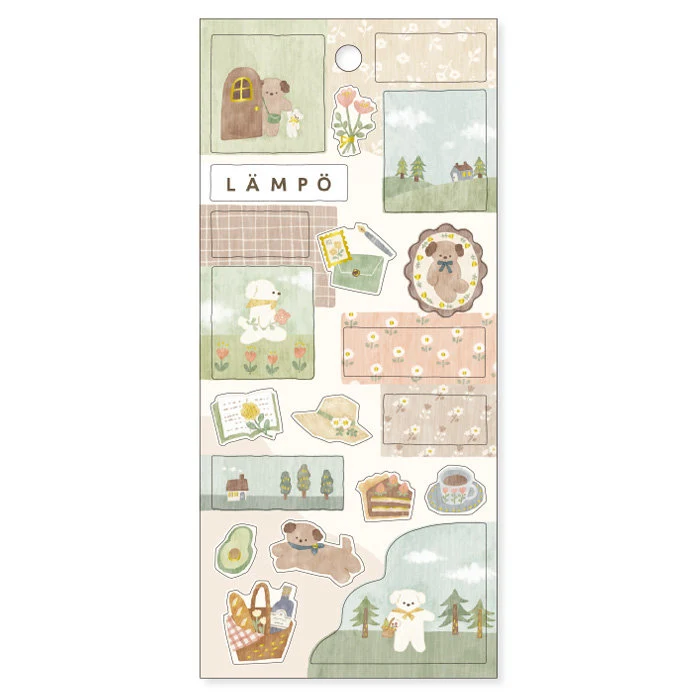 Lampo Series Gold Foil Sticker - Dog and Sunshine
