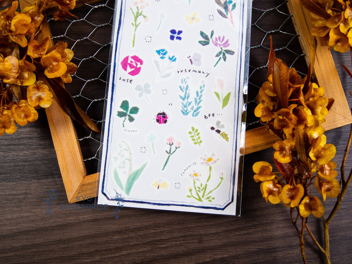 Saien Chigiri-e Style Sticker Series designed by Miki Tamura - Wild Flower