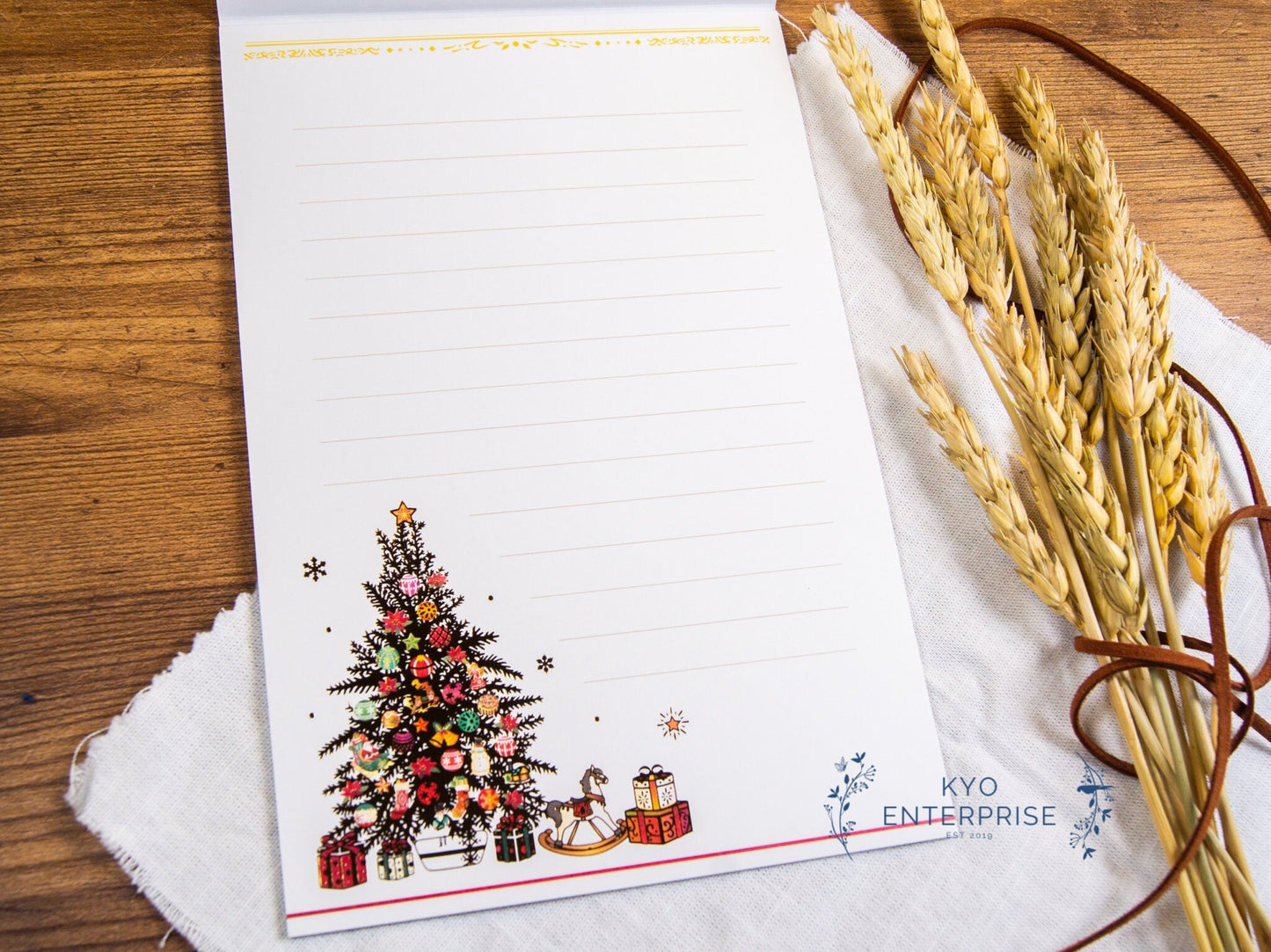 Gold Foil Letter Writing Series - Christmas Tree