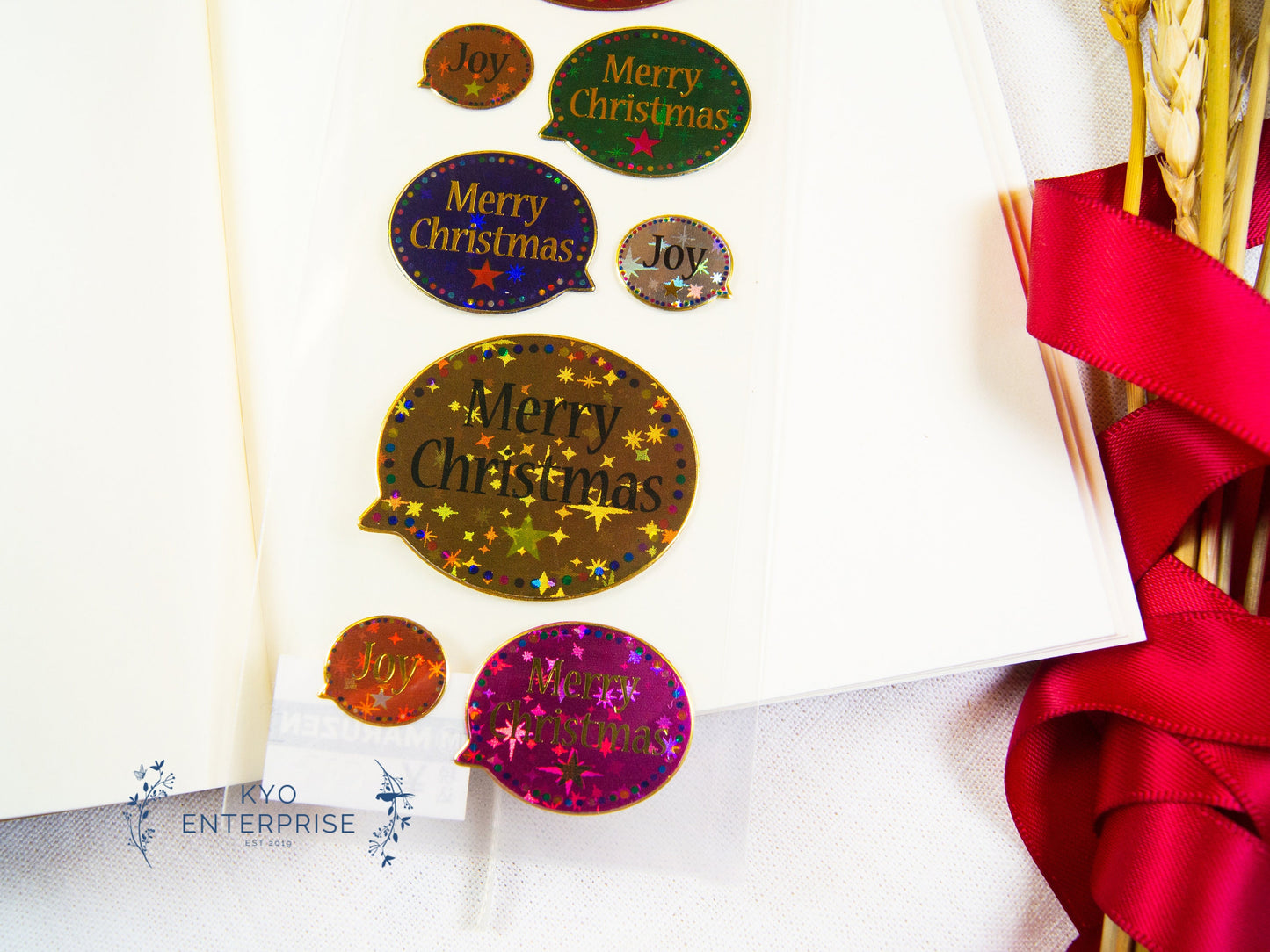 Gold Foil Sticker - Merry Christmas