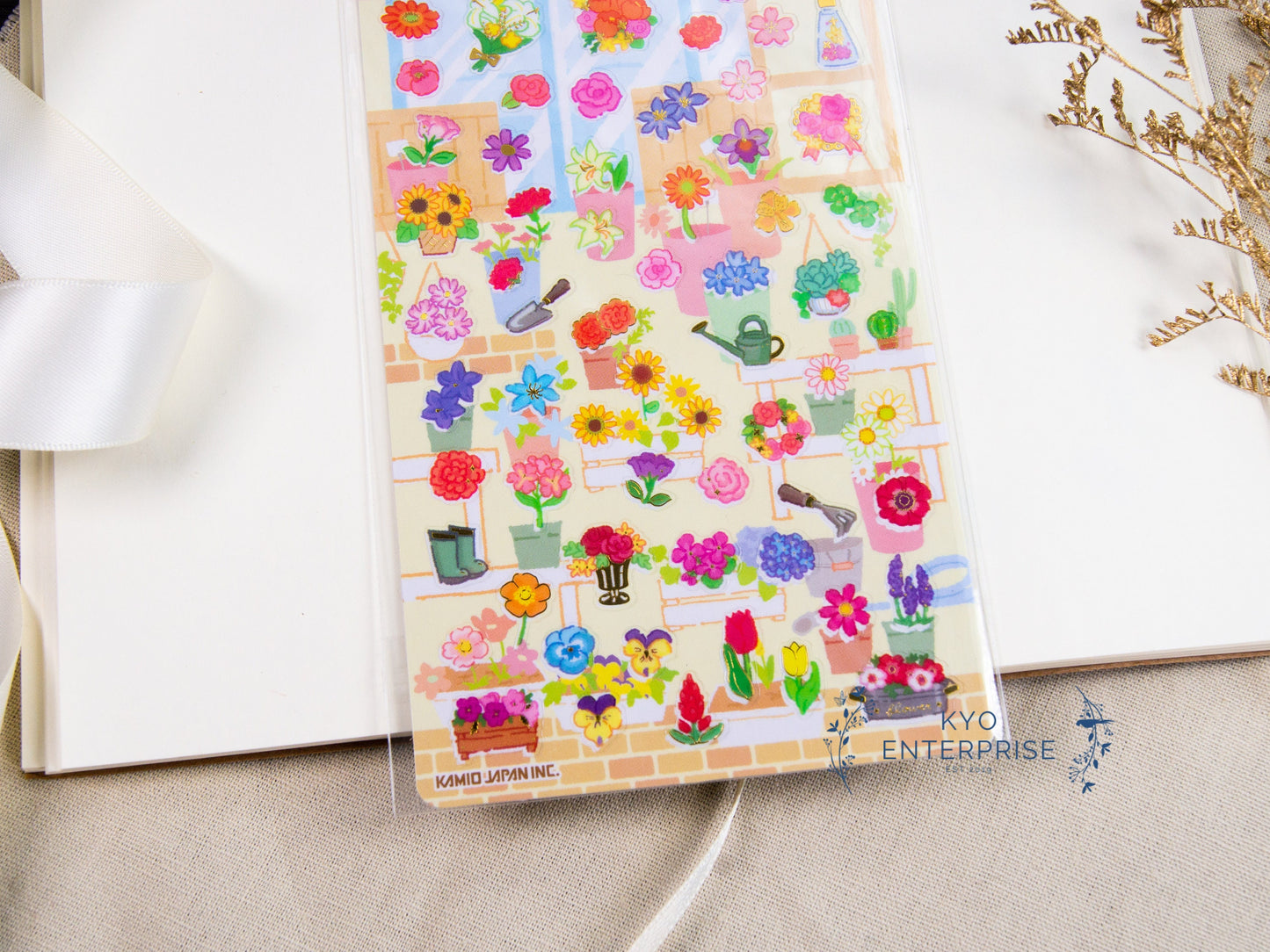 Petit Mark Seal Series Gold Foil Sticker - Flower