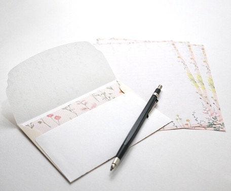 Flowelltea Series Letter Writing Set - Pink Flower