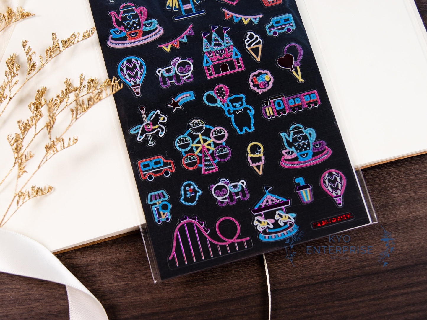 Midnight Neon Party Series Rainbow Foil Sticker - Happy Land