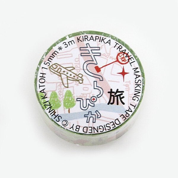 The Travel Series Silver Foil Washi Tape - Let's Camping