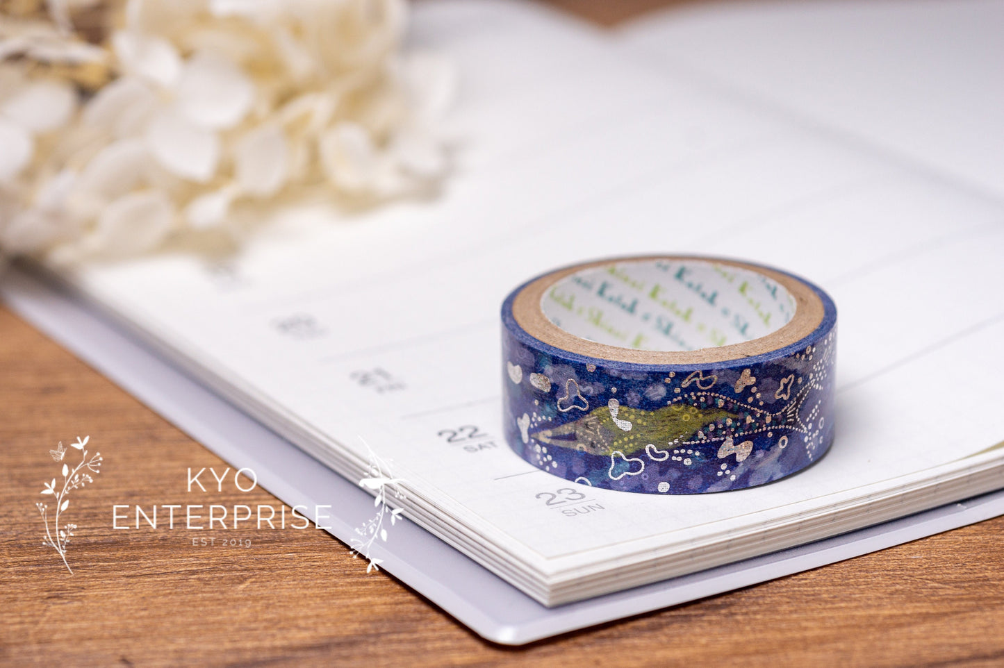 Nakahara Chuuya Star Pierrot Series Silver Foil Washi Tape - North Sea