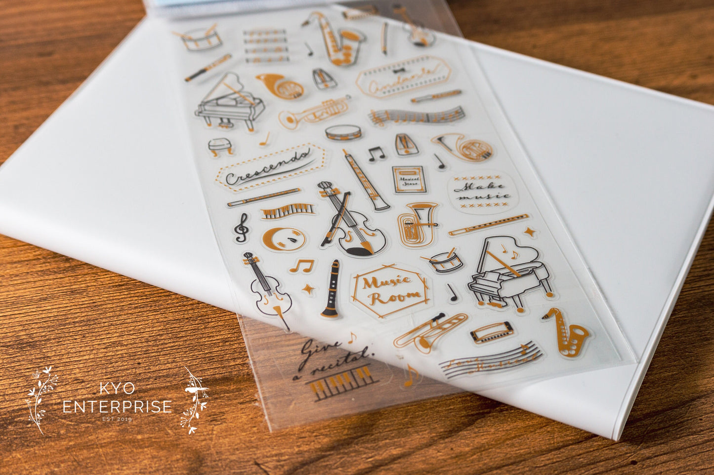 Layered Sticker Series - Music (2 Pcs Clear + Regular Stickers)