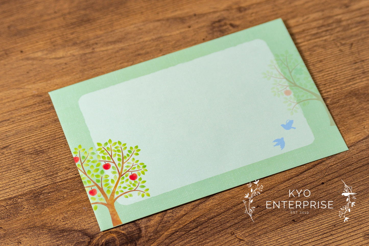 Gold Foil Portable Zipper Bag Mini Letter Writing Set Series - Bird and Tree