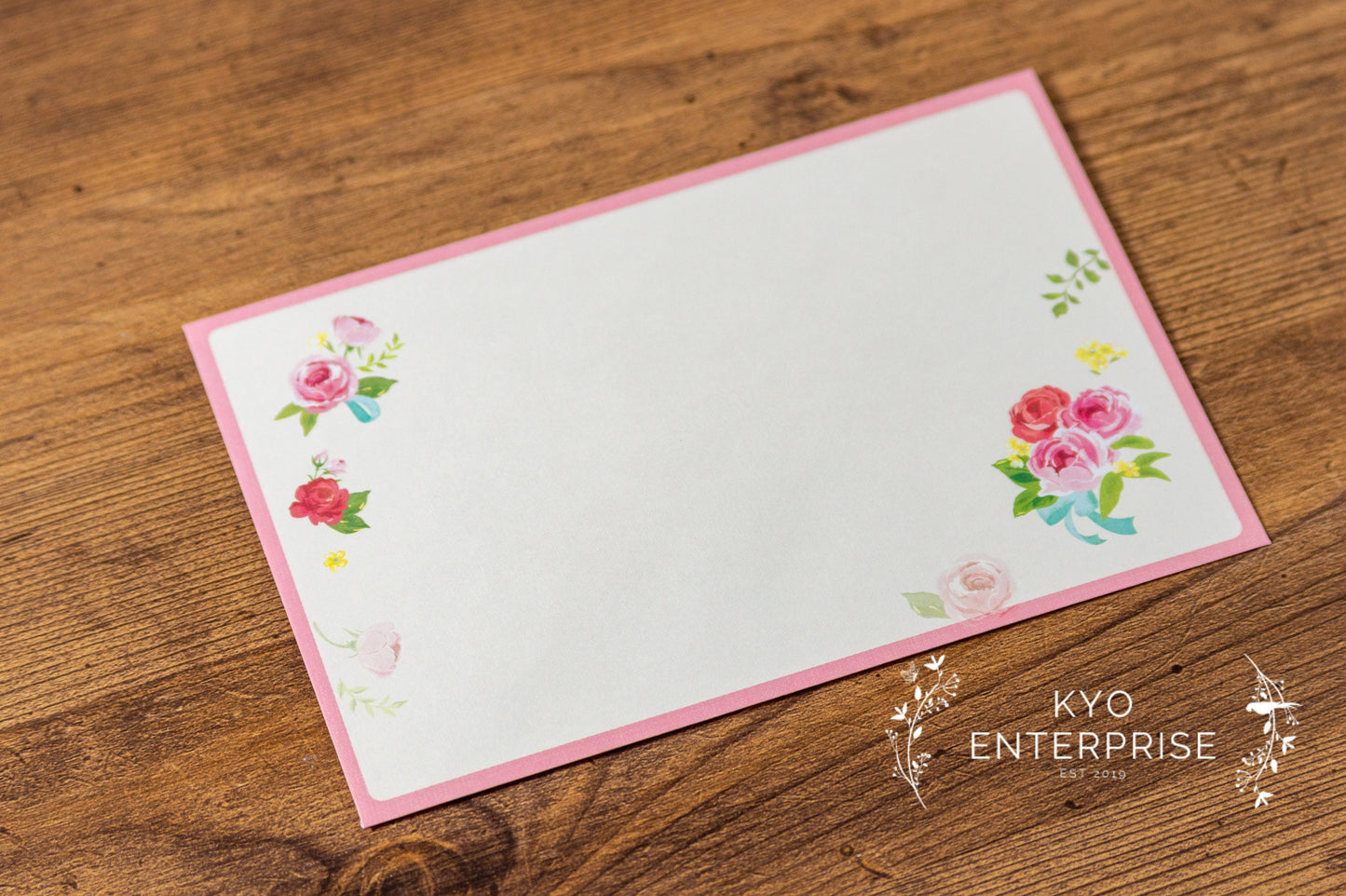 Gold Foil Portable Zipper Bag Mini Letter Writing Set Series - Rose