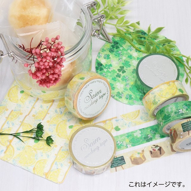 Saien Limited Silver Foil Washi Tape - Honey Lemon Soda