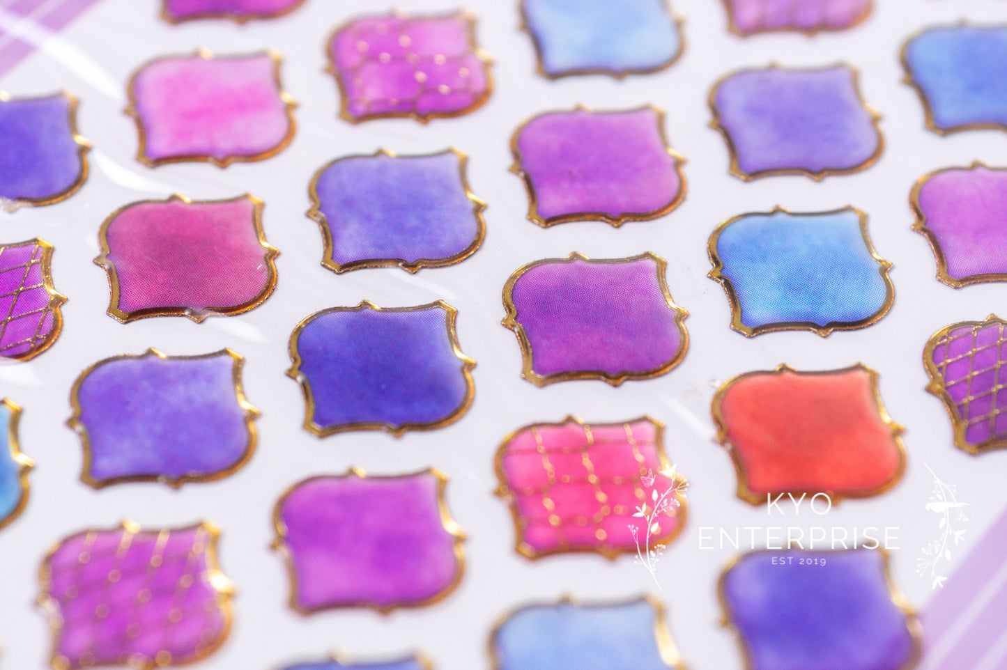 3D Tilely Series Gold Foil Sticker - Morocco