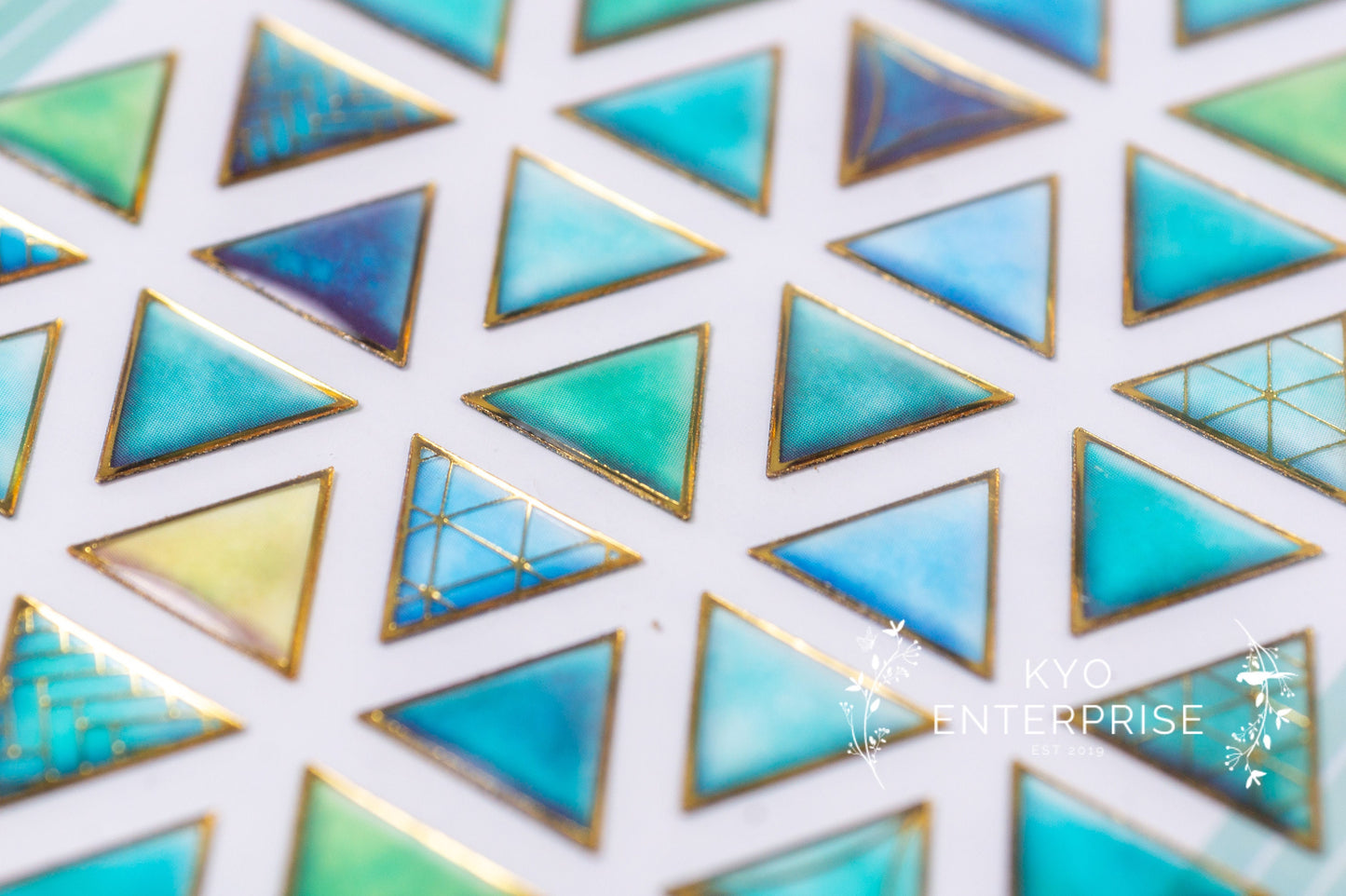 3D Tilely Series Gold Foil Sticker - Mint