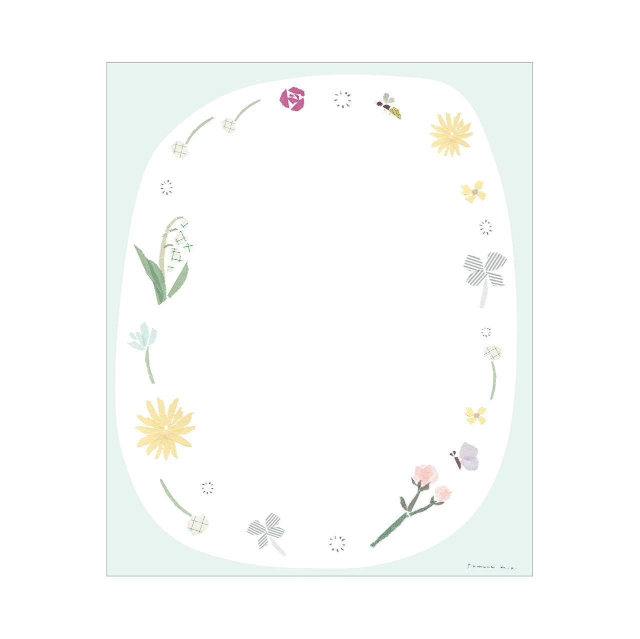 Saien Small Talk Series Letter Writing Set designed by Miki Tamura - Wild Flower