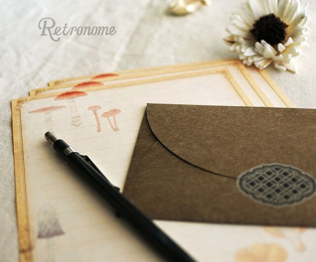 Retronome Series Letter Writing Set - Art Book of Mushroom