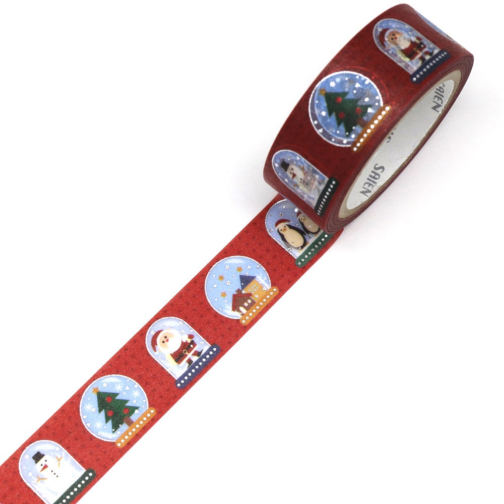 Saien Christmas Limited Series Silver Foil Washi Tape - Snow Globe