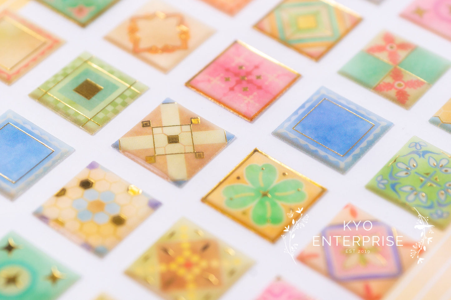 3D Tilely Series Gold Foil Sticker - Bohemia