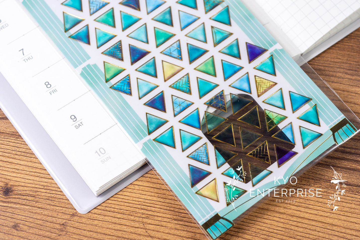 3D Tilely Series Gold Foil Sticker - Mint