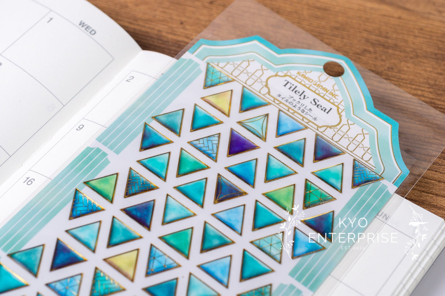 3D Tilely Series Gold Foil Sticker - Mint