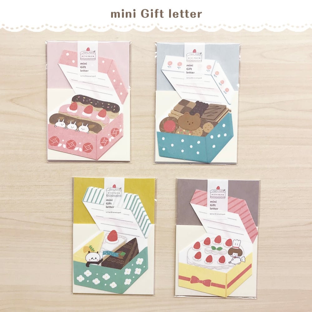 Mizutama Japanese Mini Washi Writing Letter Set Gift Series - Cake