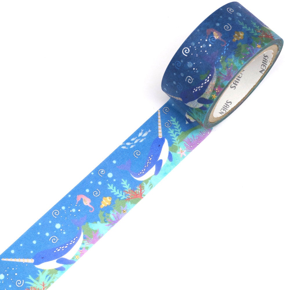 Saien Special Gold & Silver Foil Washi Tape Series - Narwhal