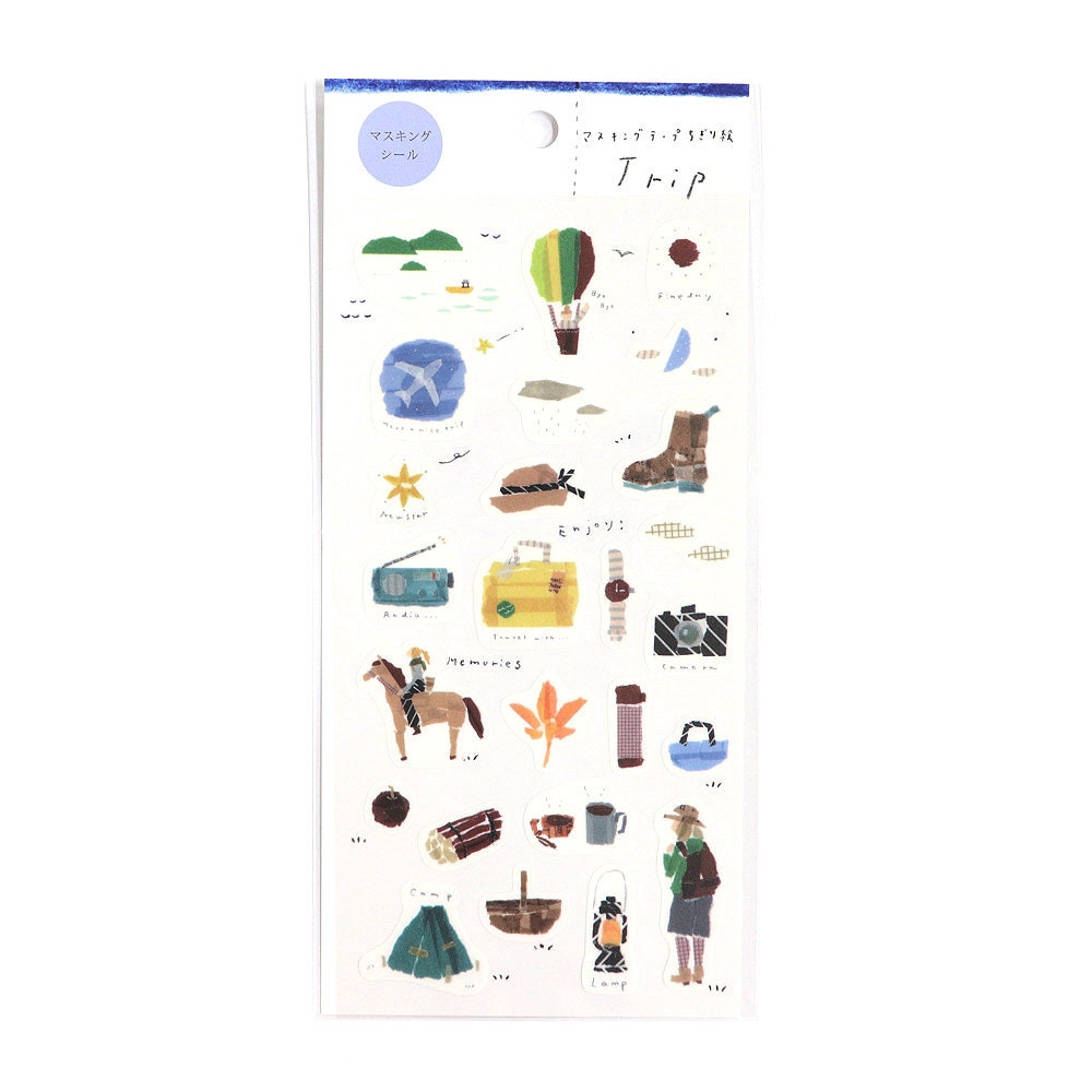 Saien Chigiri-e Style Sticker Series designed by Miki Tamura - Trip