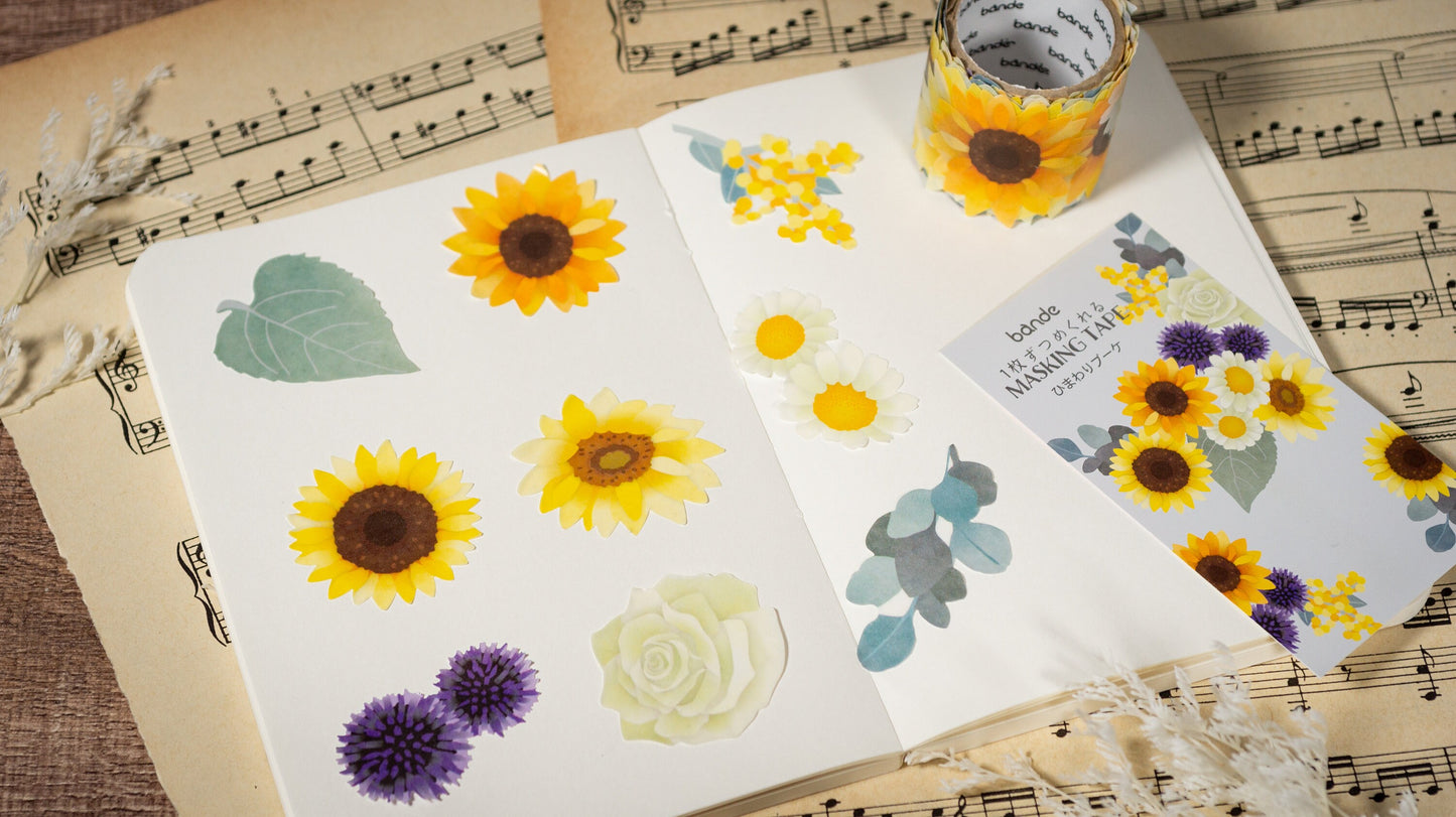 Washi Sticker Roll Series - Sunflower Bouquet