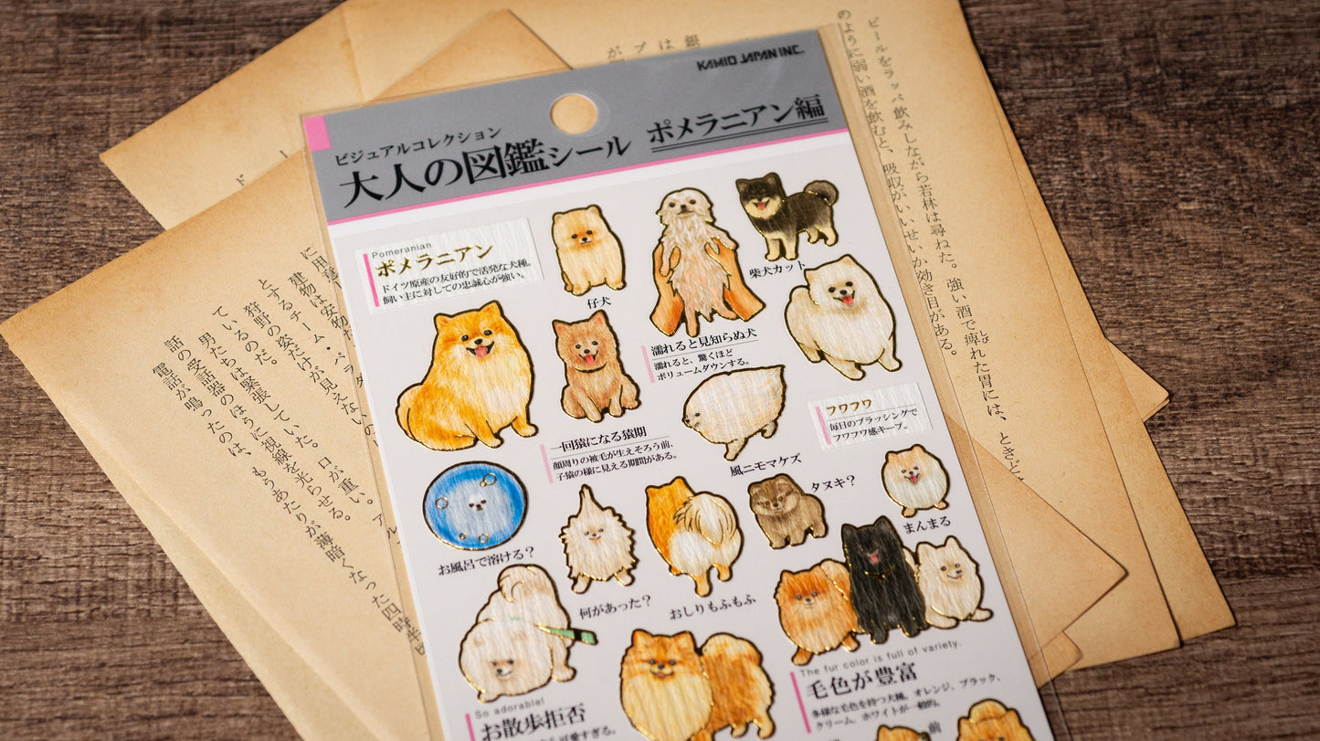 Visual Collection Gold Foil Sticker - Pomeranian