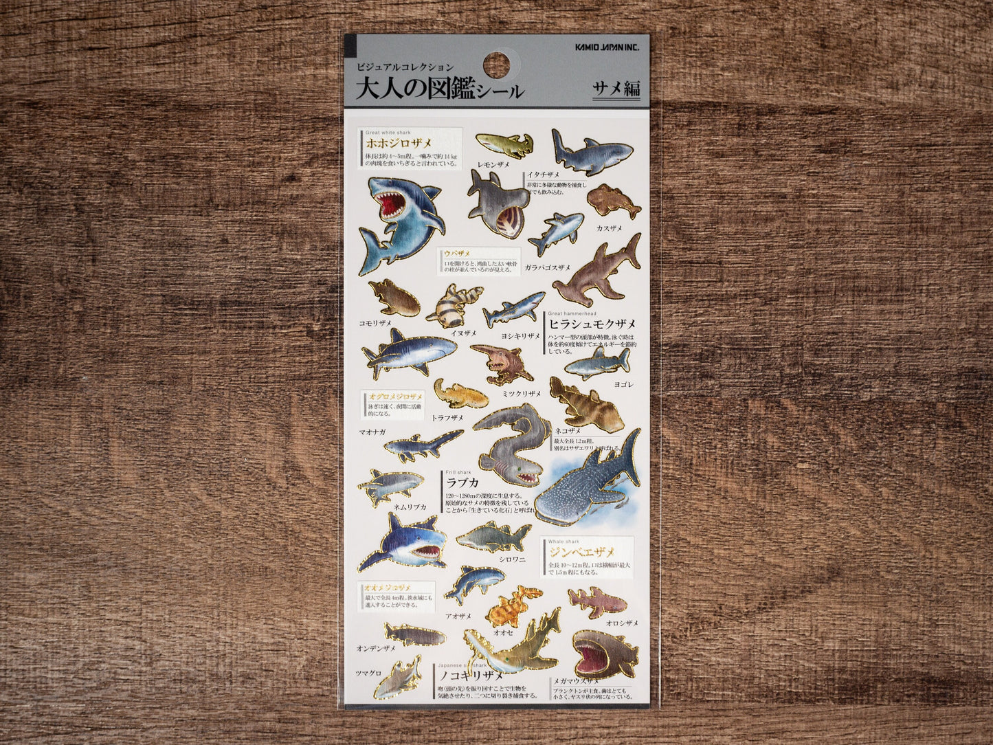 Visual Collection Gold Foil Sticker - Shark