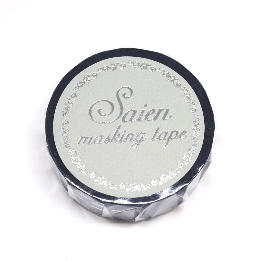 Saien Foil Series Silver Foil Washi Tape - Cats and Bats