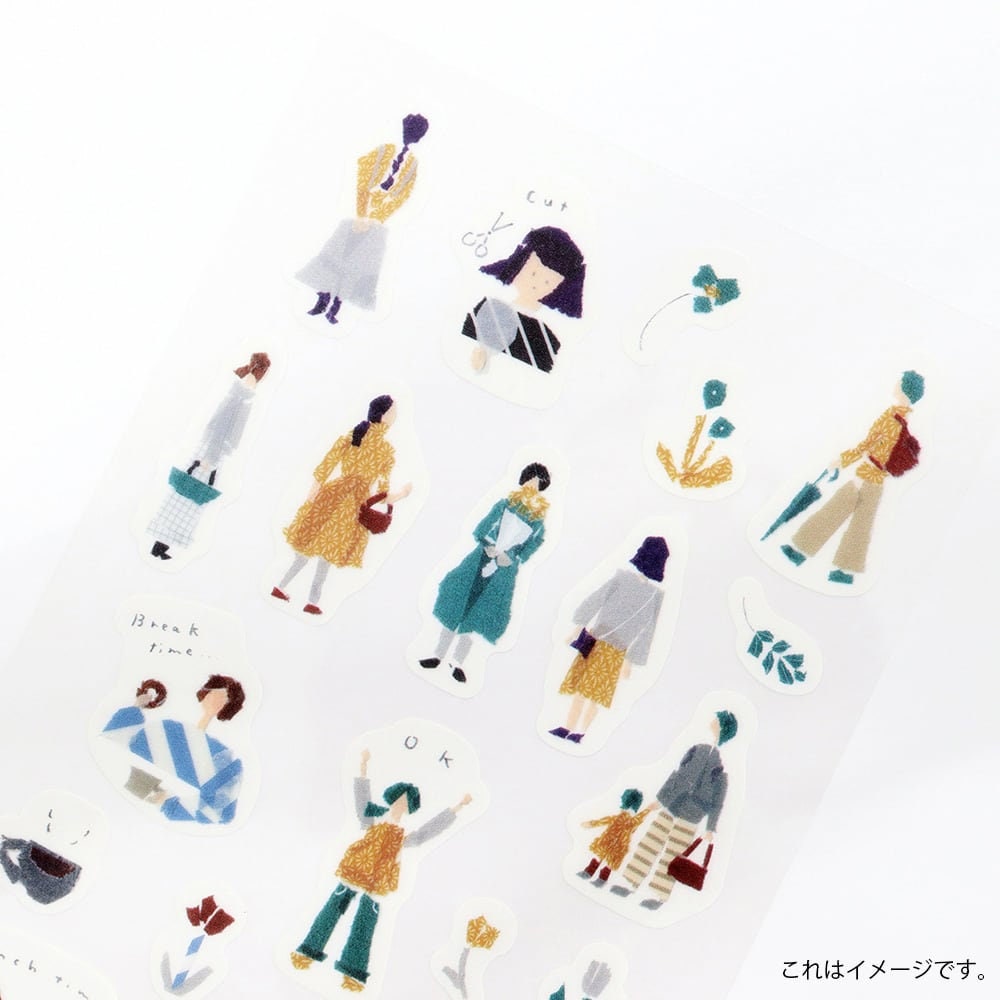 Saien Chigiri-e Style Sticker Series designed by Miki Tamura - People