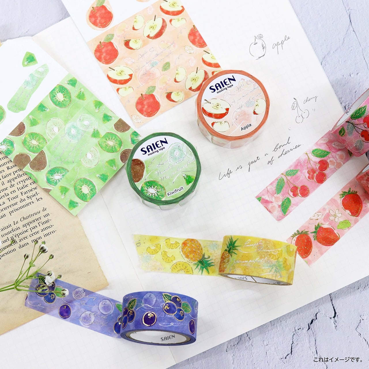 Saien Fruits' Time Gold & Silver Foil Washi Tape Series - Pineapple