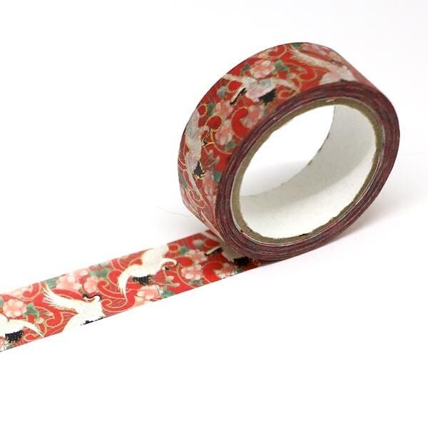 Kimono Hana Series Gold Foil Washi Tape - Crane