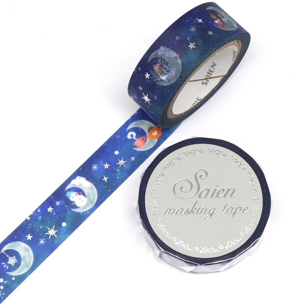 Saien Foil Series Silver Foil Washi Tape - Moon