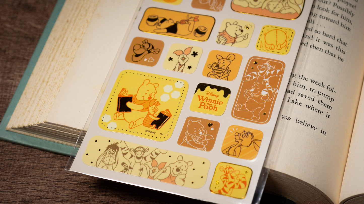 Line Sticker Series Gold Foil Sticker - Winnie the Pooh