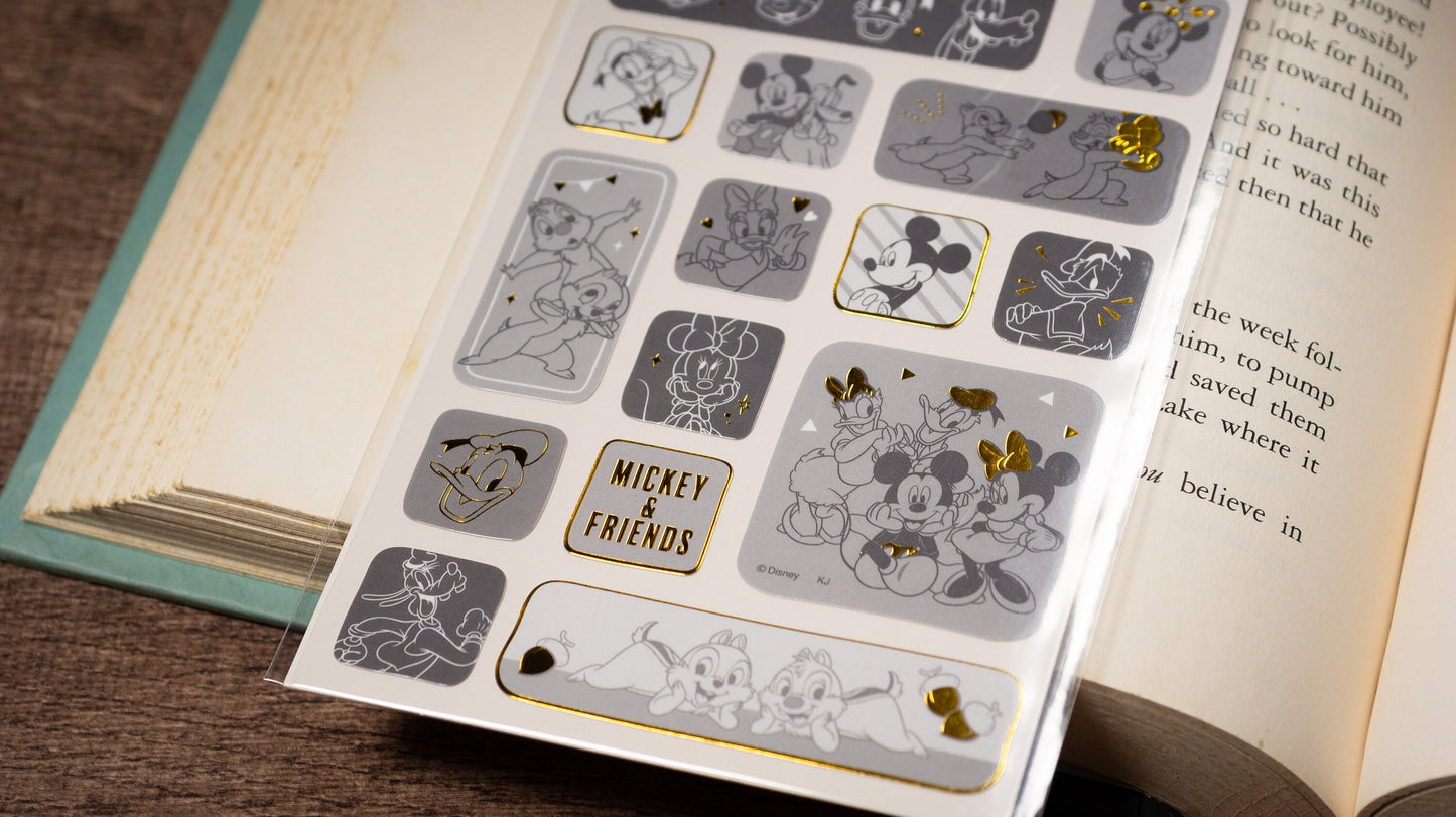 Line Sticker Series Gold Foil Sticker - Micky and Friends