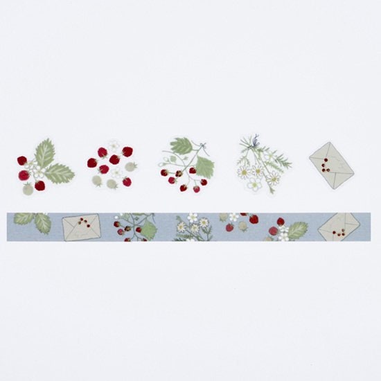 Washi Sticker Roll Series - Flower Meanings of Wild berry "Innocent"