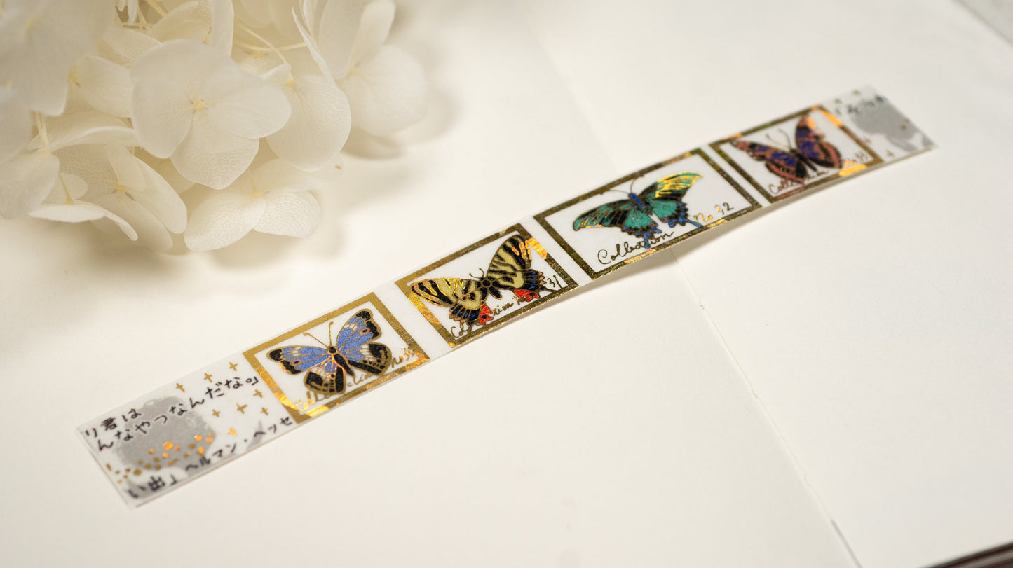 Literature Walk Series Gold Foil Washi Tape - Hermann Karl Hesse The story of Hesses butterfly