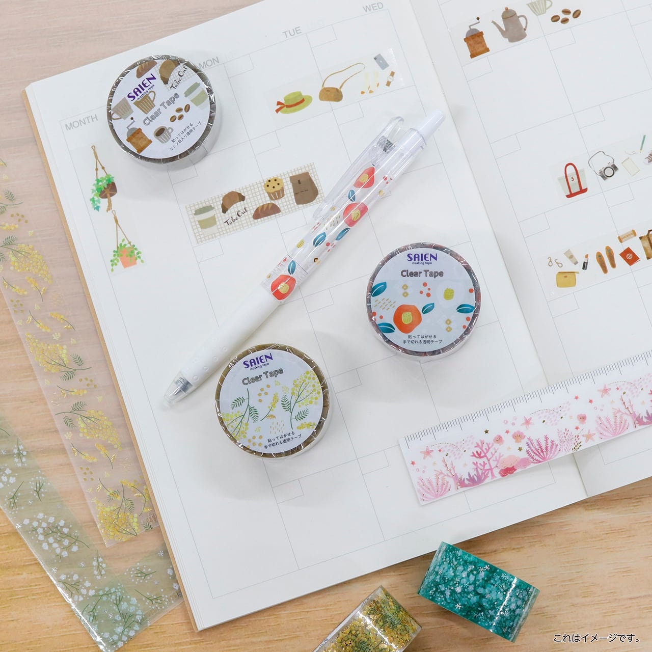 Saien Silver Foil Clear Tape Series - Mimosa