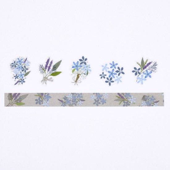 Washi Sticker Roll Series - Flower Meanings of Tweedia "Believe each other"