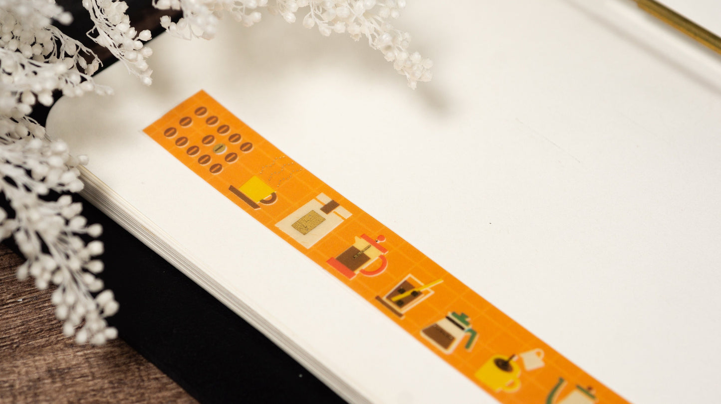 KiraKira Collection Vol.7 Foil Washi Tape - With Coffee